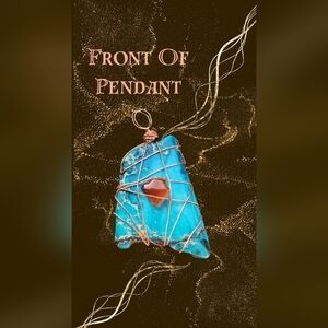 New Handmade Wire Wrapped Turquoise Pendant